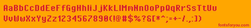 PixeloperatorBold Font – Red Fonts on Orange Background
