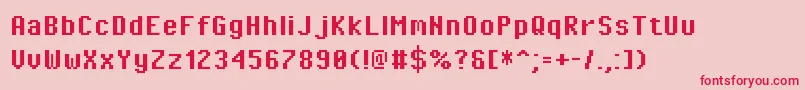 PixeloperatorBold-Schriftart – Rote Schriften auf rosa Hintergrund