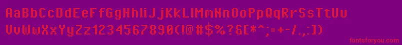 PixeloperatorBold-Schriftart – Rote Schriften auf violettem Hintergrund