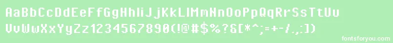 Шрифт PixeloperatorBold – белые шрифты на зелёном фоне