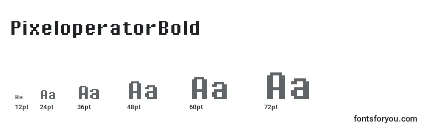 Размеры шрифта PixeloperatorBold