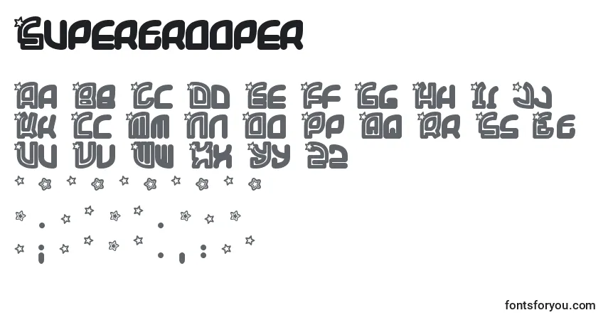 Шрифт Supertrooper – алфавит, цифры, специальные символы