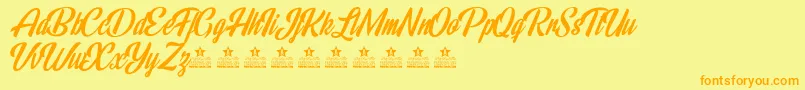 RainbowBridgePersonalUse Font – Orange Fonts on Yellow Background