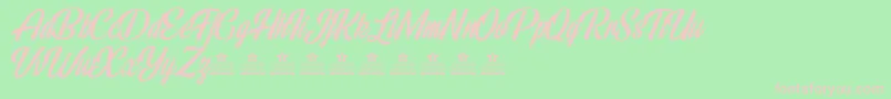 RainbowBridgePersonalUse-fontti – vaaleanpunaiset fontit vihreällä taustalla