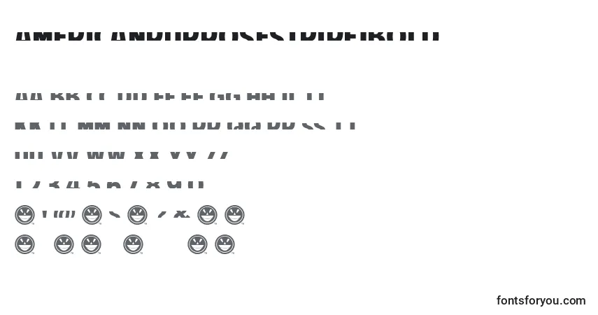 Schriftart AmericanPurposeStripe1Bold – Alphabet, Zahlen, spezielle Symbole