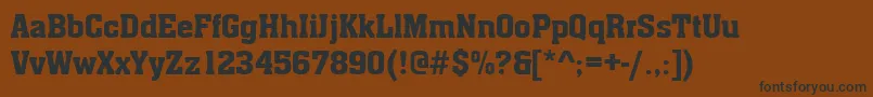 フォントAachenDeemed – 黒い文字が茶色の背景にあります
