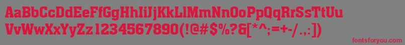 フォントAachenDeemed – 赤い文字の灰色の背景