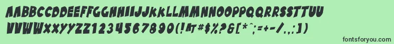 SfPaleBottomCondensedOblique-Schriftart – Schwarze Schriften auf grünem Hintergrund