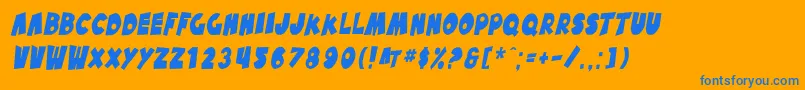 SfPaleBottomCondensedOblique Font – Blue Fonts on Orange Background