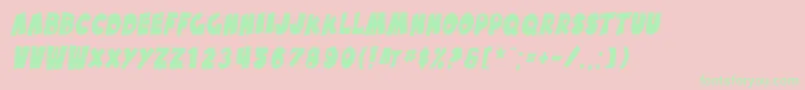 SfPaleBottomCondensedOblique-fontti – vihreät fontit vaaleanpunaisella taustalla