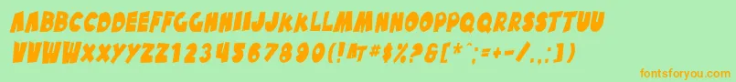 SfPaleBottomCondensedOblique Font – Orange Fonts on Green Background