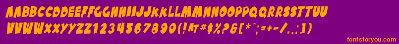 Шрифт SfPaleBottomCondensedOblique – оранжевые шрифты на фиолетовом фоне
