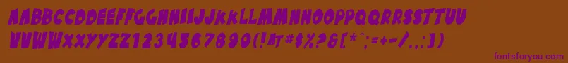 Шрифт SfPaleBottomCondensedOblique – фиолетовые шрифты на коричневом фоне