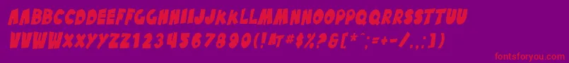 SfPaleBottomCondensedOblique Font – Red Fonts on Purple Background
