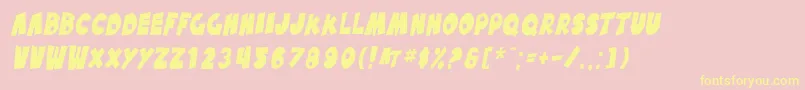 SfPaleBottomCondensedOblique Font – Yellow Fonts on Pink Background