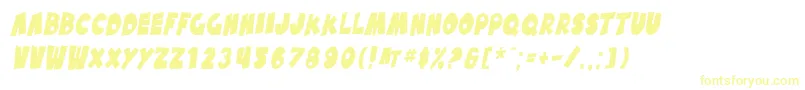SfPaleBottomCondensedOblique Font – Yellow Fonts on White Background
