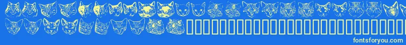Kittyprint Font – Yellow Fonts on Blue Background