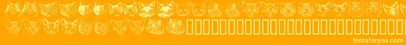 Kittyprint Font – Yellow Fonts on Orange Background