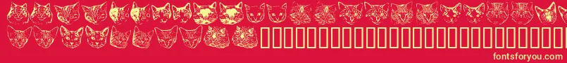 Kittyprint Font – Yellow Fonts on Red Background