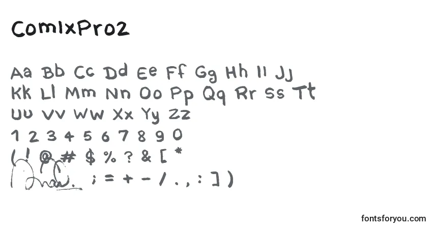 A fonte ComixPro2 – alfabeto, números, caracteres especiais