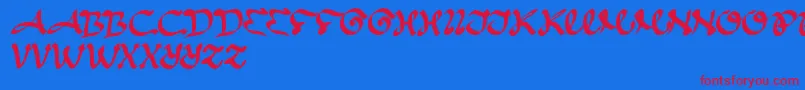 Entertainment Font – Red Fonts on Blue Background