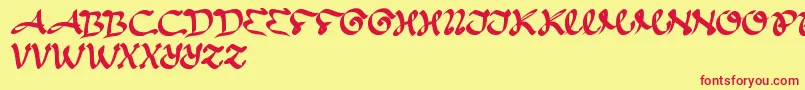 Entertainment Font – Red Fonts on Yellow Background