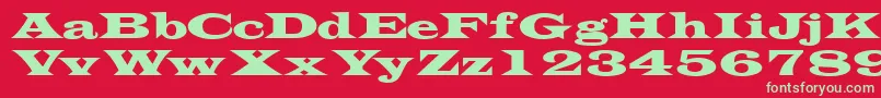 Transversessk Font – Green Fonts on Red Background