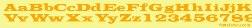Transversessk Font – Orange Fonts on Yellow Background