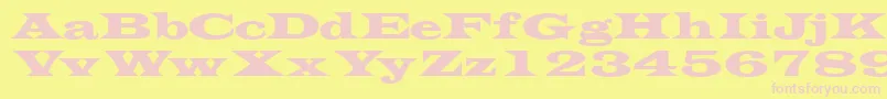 Transversessk Font – Pink Fonts on Yellow Background