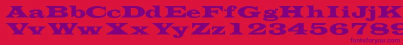 Transversessk Font – Purple Fonts on Red Background