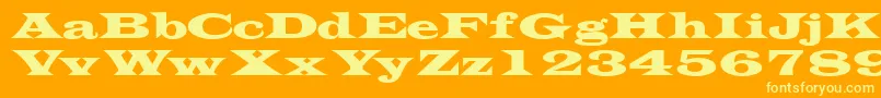 Transversessk Font – Yellow Fonts on Orange Background