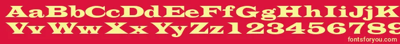 Saiba mais sobre a fonte Transversessk Fonte Transversessk – fontes amarelas em um fundo vermelho