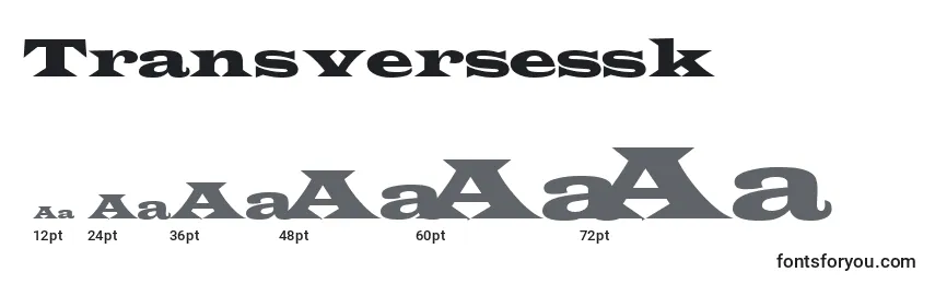 Размеры шрифта Transversessk