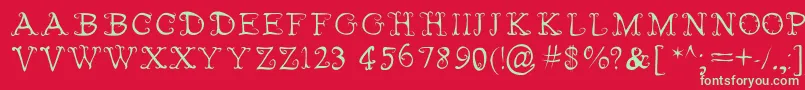 FairiesWearBoots Font – Green Fonts on Red Background