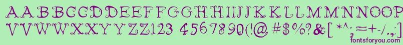 FairiesWearBoots Font – Purple Fonts on Green Background