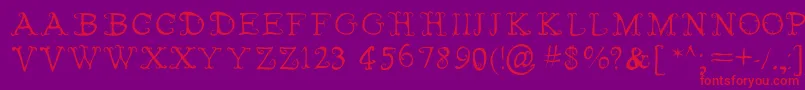 FairiesWearBoots-Schriftart – Rote Schriften auf violettem Hintergrund