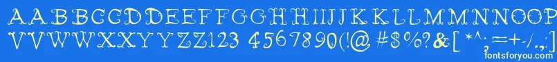 FairiesWearBoots Font – Yellow Fonts on Blue Background