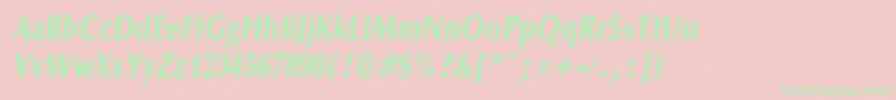 OptanecompactextraboldItalic Font – Green Fonts on Pink Background