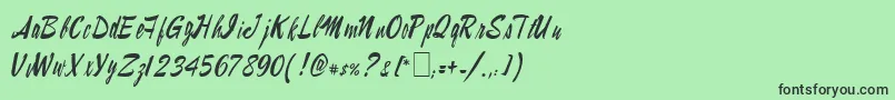 フォントLampoob2 – 緑の背景に黒い文字