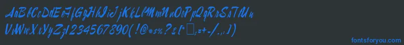 フォントLampoob2 – 黒い背景に青い文字