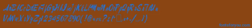 Lampoob2-fontti – siniset fontit ruskealla taustalla