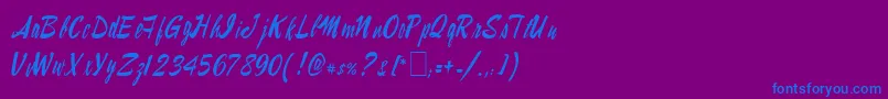 Lampoob2-fontti – siniset fontit violetilla taustalla
