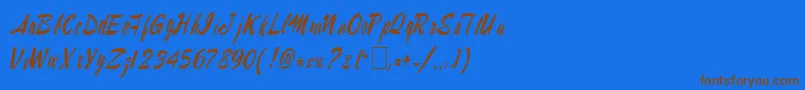 Lampoob2-fontti – ruskeat fontit sinisellä taustalla