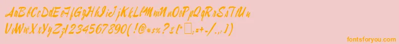 Lampoob2 Font – Orange Fonts on Pink Background