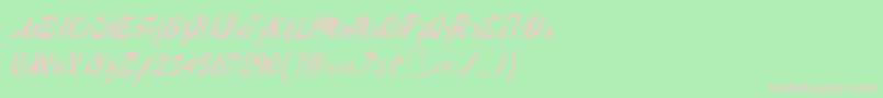 Lampoob2-fontti – vaaleanpunaiset fontit vihreällä taustalla
