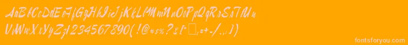 Lampoob2-Schriftart – Rosa Schriften auf orangefarbenem Hintergrund