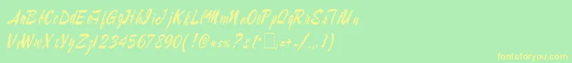Lampoob2 Font – Yellow Fonts on Green Background