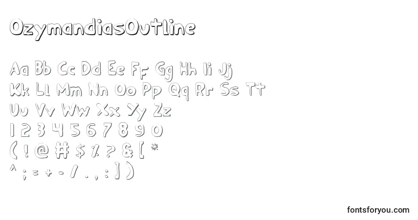 Шрифт OzymandiasOutline – алфавит, цифры, специальные символы