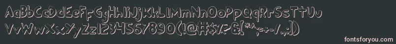 フォントOzymandiasOutline – 黒い背景にピンクのフォント