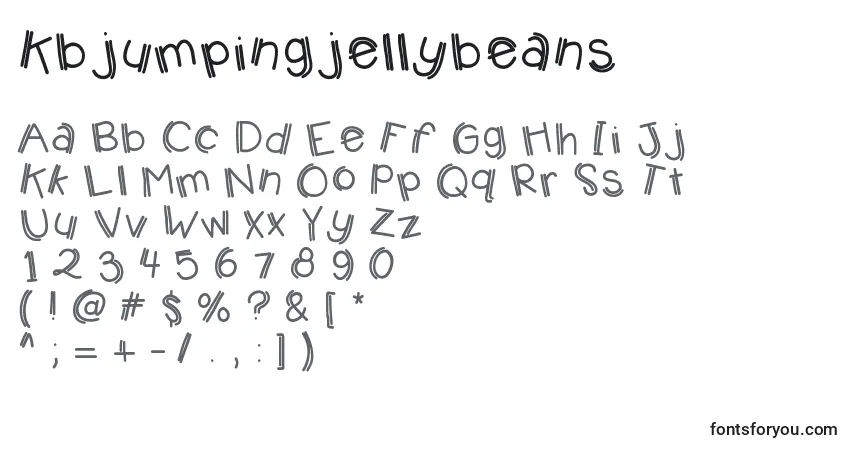 A fonte Kbjumpingjellybeans – alfabeto, números, caracteres especiais